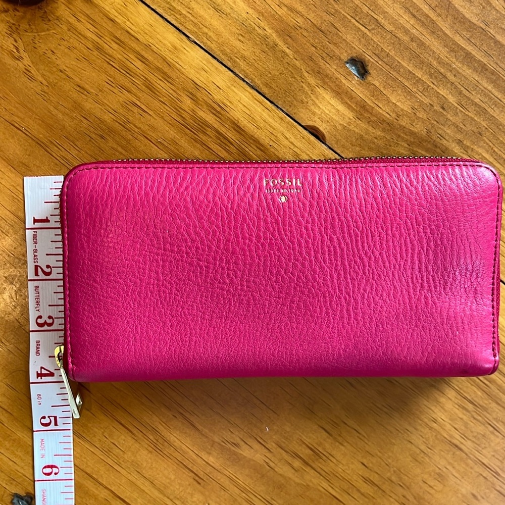 Fossil Issue No 1954 Zip Wallet - Hot Pink - Picture 10 of 13
